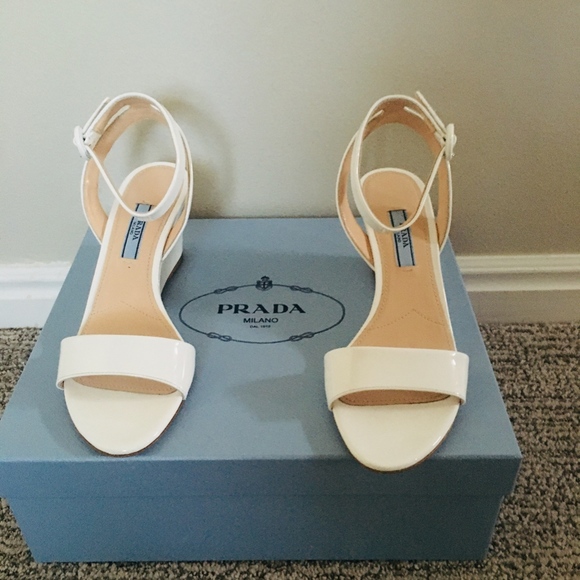 New Authentic PRADA Wedge Sandal - Picture 1 of 8